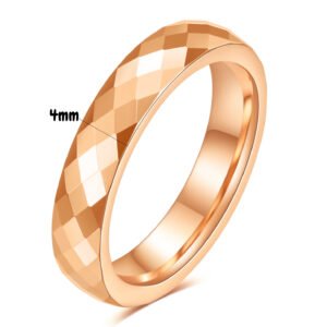 4mm gold diamond-faceted tungsten ring